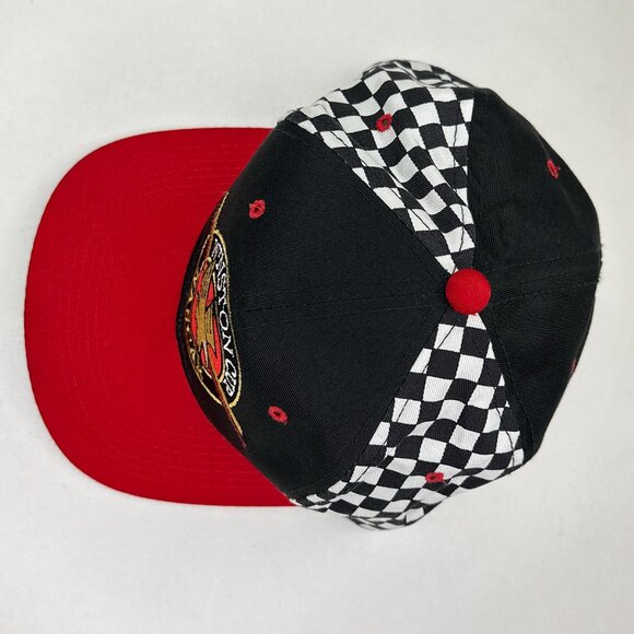VTG Winston Cup NASCAR Black Red Snapback Cap Eagle B/W Checkered Sides - Picture 6 of 15